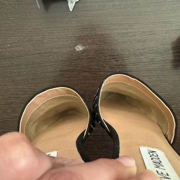 Steve Madden Women’s Black Multi Tempting Mules W/ Silver Studs - Picture 9 of 11